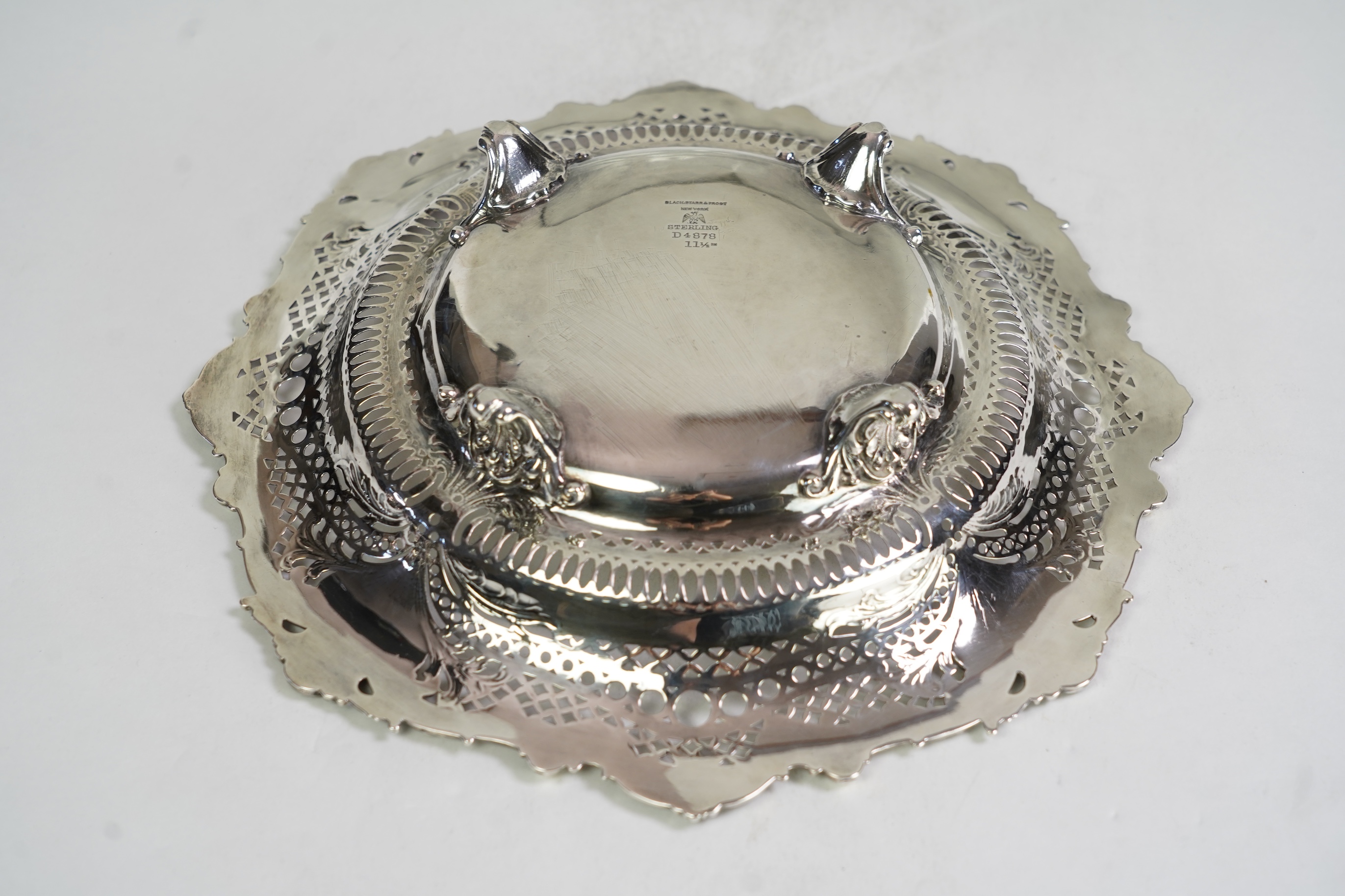 A late 19th/early 20th century North American pierced sterling dish by Black, Starr and Frost